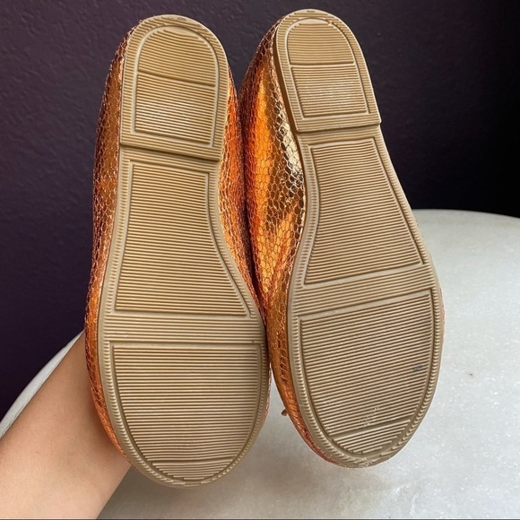 Copper Metallic Reptile Print Flats - Picture 3 of 6